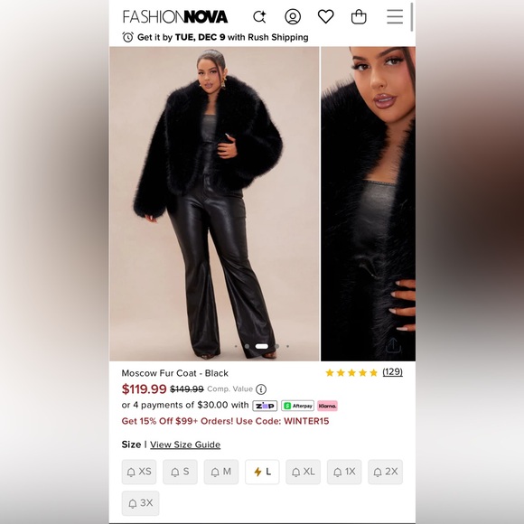 Fashion Nova Moscow Fur Coat - Picture 2 of 5